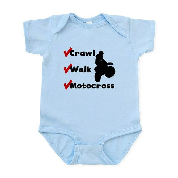 CafePress - Crawl Walk Motocross Body Suit - Baby Light Bodysuit, Size Newborn - 24 Months