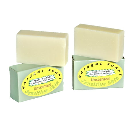 100% Organic and Natural Unscented Soap Bars for Sensitive Skin. 2 PACK. 4.2 oz bars Feel the