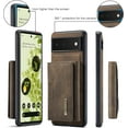 thumbnail image 6 of Magnetic Detachable Wallet Vintage Leather Stand Phone Case for Google Pixel 7 6 6A 5A Pro 5G Back Cover, Card Holder Bracket Anti-Shock Business Popularity Bumper(Green,Pixel 5A 5G), 6 of 8