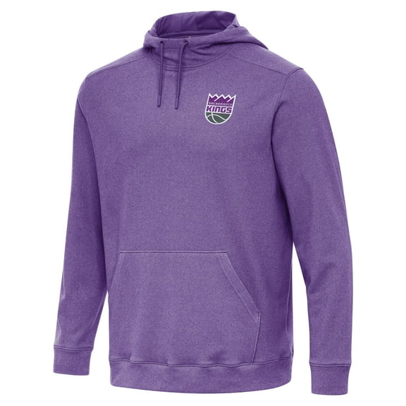 Men's Antigua Heather Purple Sacramento Kings Cloud Pullover Hoodie