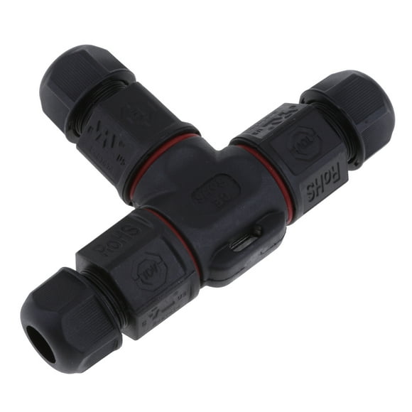 Impermeable Eléctrica 20A 500V Cable Enchufe T en apariencia de Carcasa de Goma - Negro Zulema Conector de cable Enchufe