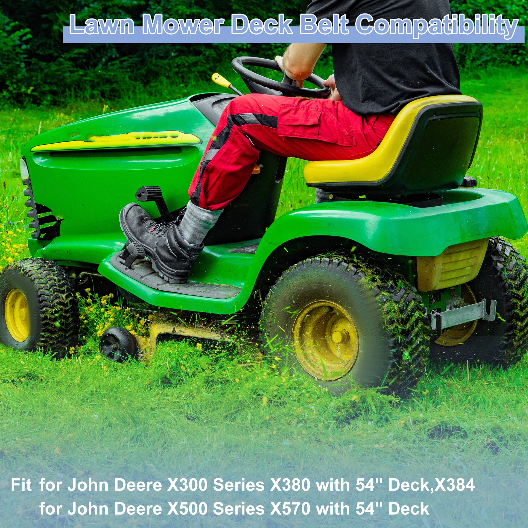 Unique Bargains M169486 Lawn Mower Deck Belt for John Deere X300 X500 Series with 54" Deck