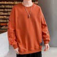 thumbnail image 2 of Gibobby Sudaderas para hombre Sudadera de forro polar con cuello redondo y ajuste clásico para hombre(Naranja,G), 2 of 5