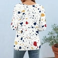 thumbnail image 6 of CYMMPU Tunic Tops Button up V Neck Blouses for Women Dressy Casual Flower Printed 3/4 Sleeve Loose Fit Spring Tops Summer Fashion Shirts Business Elegant Work Topss White XL, 6 of 7