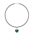 thumbnail image 5 of Juego de aretes y collar ZVEZDA de caucho con dije de corazón Plata Mexicana .925 Esmeralda, 5 of 5