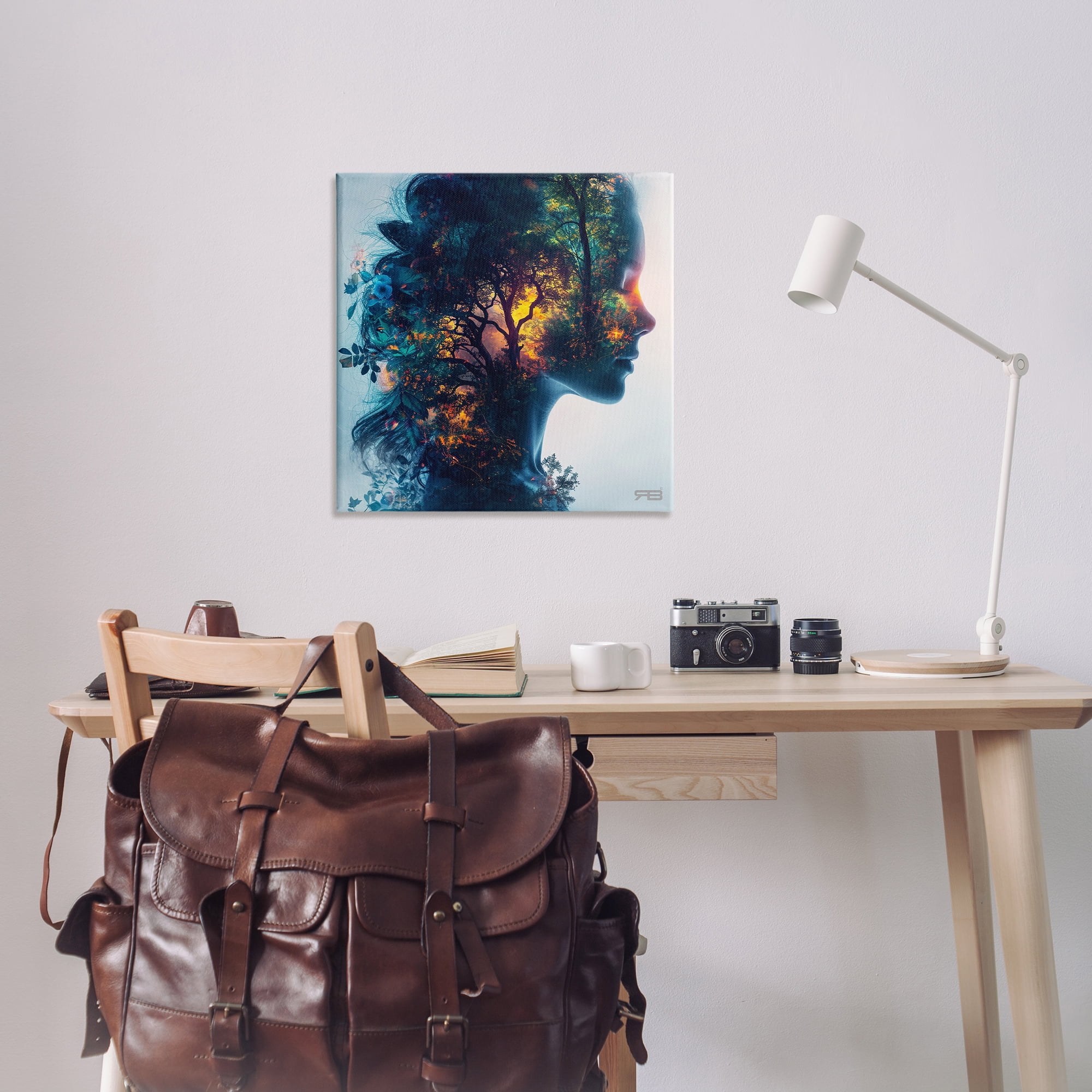 Stupell Industries Glowing Tree Girl Portrait People Painting Wrapped Canvas Art Print Wall Art, 30 x 30