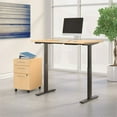 thumbnail image 2 of Bush Business Furniture M6S001AC 48 x 24 in. Move 60 Series by Height Adjustable Standing Desk with Storage - Natural Maple, 2 of 7