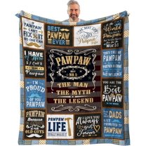 Grandpa Gifts Throw Blanket 60" x 50", Birthday Gifts for Grandpa from Grandchildren, Grandpa Gifts from Granddaughter, Best Gift for Grandfather from Grandkids, Grandpa Gift Ideas