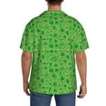 thumbnail image 3 of Uemuo St Patrick's Day Pattern Cotton Linen Short Sleeve Shirts,Casual Lightweight Button Down Shirts,Vacation Beach Summer Tops-Large, 3 of 7