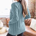 thumbnail image 4 of Hot Sale!Women's Long Sleeve Cardigan Cable Knit Sweaters Top Open Front Fall Coat Mid-Length Outwear with Pockets,Splendid__Light blue,X-Large, 4 of 6