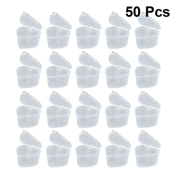 FELTECHELECTR 50Pcs Heart Shaped Containers with Lids for Jewelry and Accessories