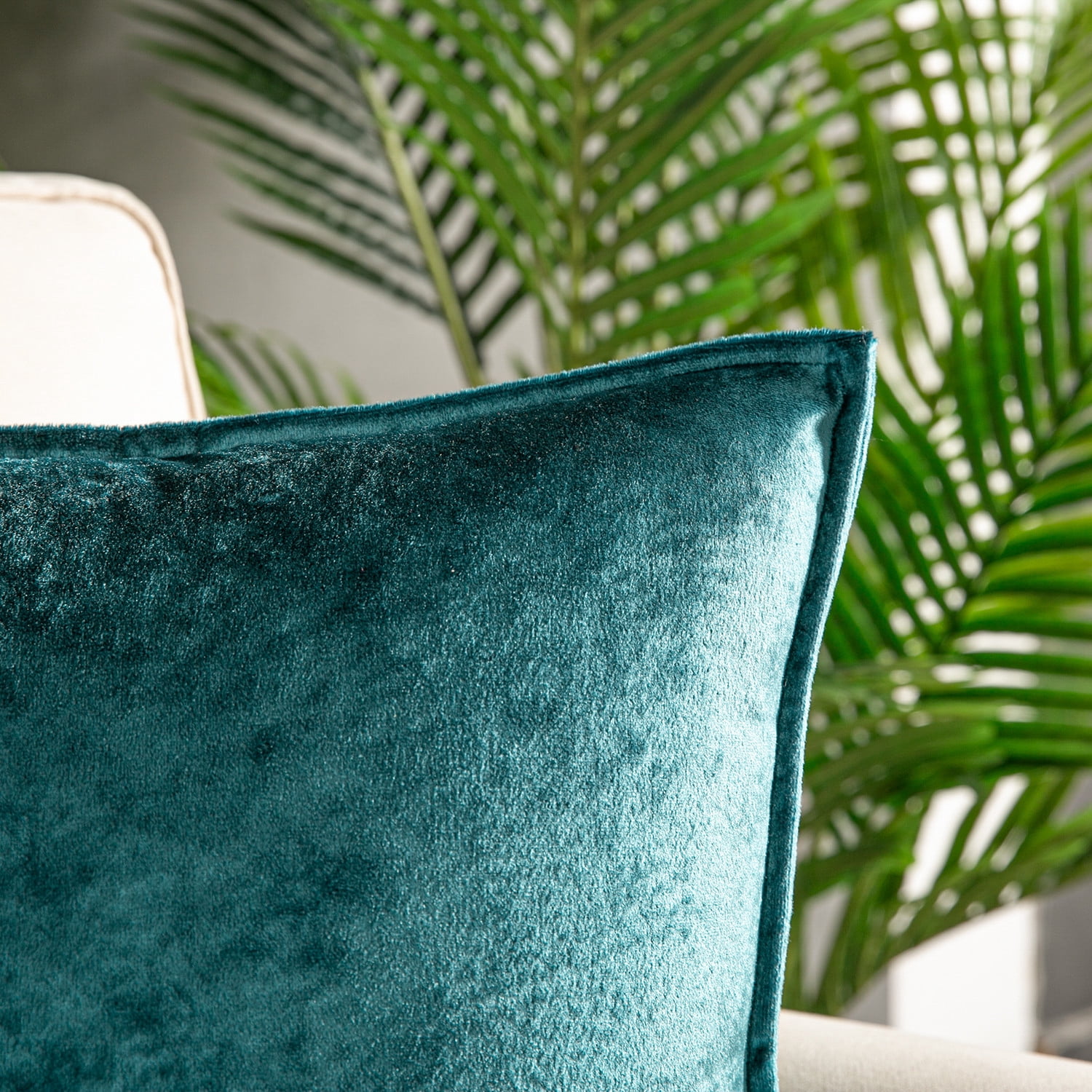 Phantoscope 18" x 18" Modern Lake Blue Polyester Throw Pillow , ( 2 Count)
