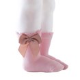 thumbnail image 1 of Kmbangi Kids Socks Toddler Solid Color Short Tube Socks with Big Bowknot, 1 of 9