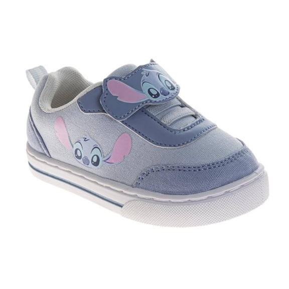 Disney Stitch Design Casual Sneakers Girls - Cute Alien Everyday Wear Comfortable Durable Canvas Easy On/Off (Infant/Toddler) - Blue, Size: 10