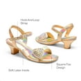 thumbnail image 2 of DREAM PAIRS Girls Sandals Ankle Strap Square Toe Low Heel Crystal Shell Wedding Party Flower Dress Shoes for Little Kids/Big Kids, 2 of 6