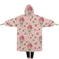 thumbnail image 2 of Oversized Wearable Blanket Hoodie,Strawberry Princess Pattern Sherpa Blanket Hoodie with Super Pockets,Super Warm Fuzzy Pullover for Women & Men, 2 of 6