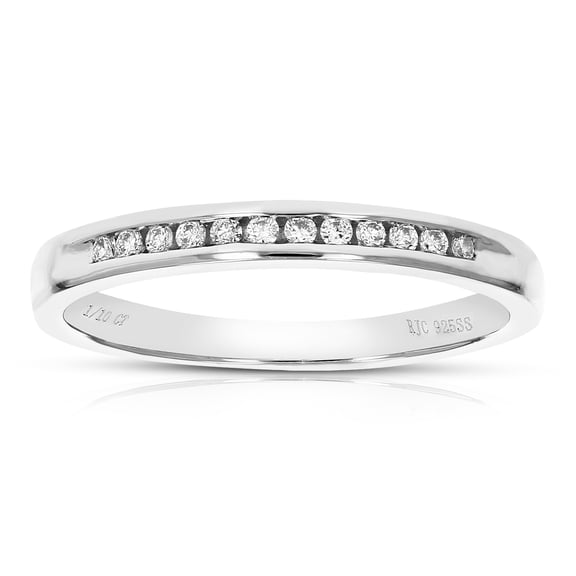Vir Jewels 1/10 CTTW Lab Grown Diamond Wedding Band in Sterling Silver Female Adult