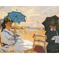 thumbnail image 2 of Monet, Claude 18x15 White Modern Wood Framed Museum Art Print Titled - The Beach At Trouville 1870, 2 of 4