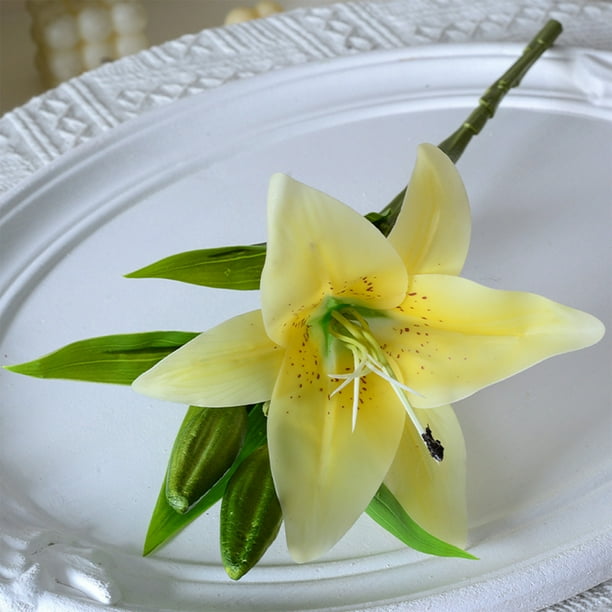 COM1950s Silk Lily Artificial Flowers - Realistic White, Pink