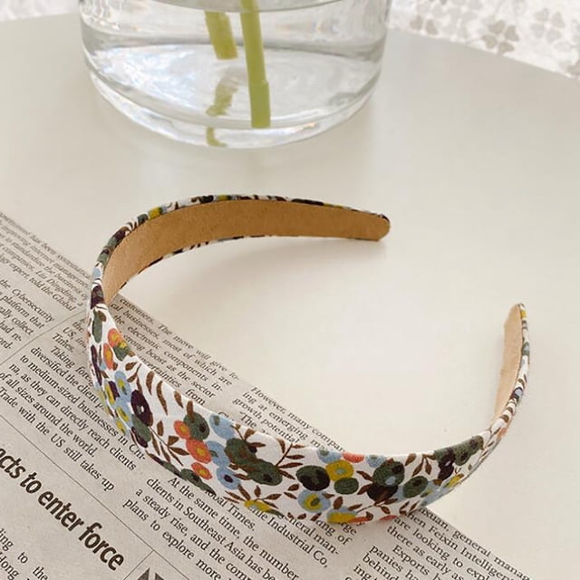 Fiudx Diadema Estampada de Moda para Mujer con Estampado Floral y Banda Ancha para El Rostro.