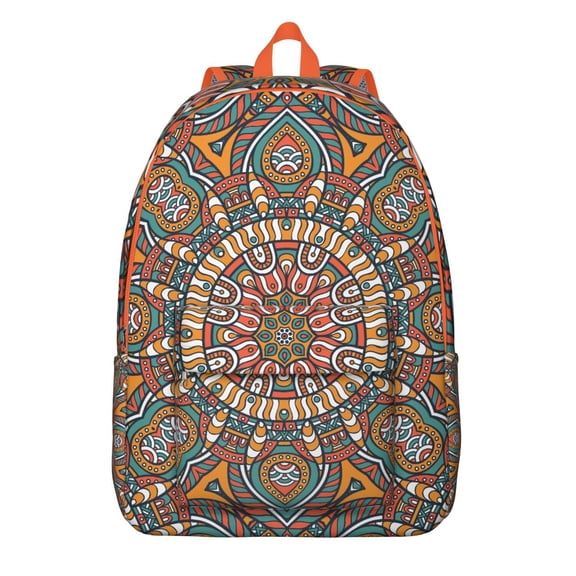 Extra Large Boho Mandala Floral Backpack, Big Capacity Bookbag for College School with Laptop Compartment, Travel Daypack, Excellent Gift Idea