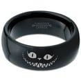 thumbnail image 2 of Tungsten Alice in Wonderland Cheshire Cat Band Ring 8mm Men Women Comfort Fit Black Dome Polished, 2 of 4
