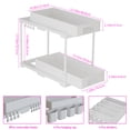 thumbnail image 7 of 2 Pack Under Sink Organizers and Storage, 2 Tier Double Sliding Drawer Cabinet Basket Organizer with Hooks and Hanging Cup, Apartment Essentials Must Haves for Kitchen, Bathroom, Garage Storage-White, 7 of 7
