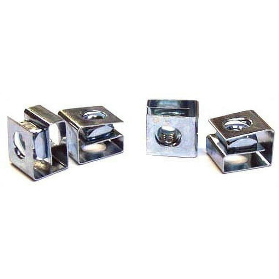 25 PC LOT 10-32 Rack Mounting Clip Nuts / Steel / Zinc - 25 Piece Carton