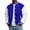 Blue, variant on Mens Fleece Varsity Jacket Casual Knit Stand Collar Snap Front Baseball Style Outerwear Ribbed Trim Regular Fit Black L