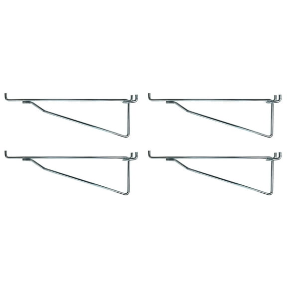 (4 Pack) Metal 8 Inch Shelf Bracket Garage Peg Hanger for 1/8"  1/4" Pegboard