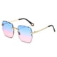 thumbnail image 5 of Gafas de sol de moda con borde sin marco poligonal para mujer, gafas de sol con protección solar y patas de espejo curvadas de metal, 5 of 5