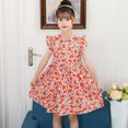 thumbnail image 5 of Akiihool Girl Dress Toddler Girls Cotton Short Sleeve Dress Loose Casual A-Line Skater Dresses (Orange,4-5 Years), 5 of 5
