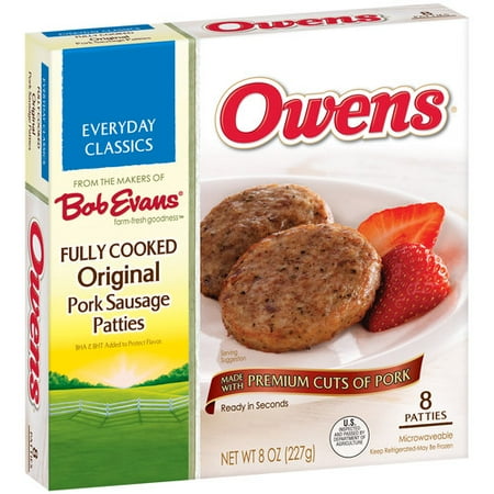 Owens Fully Cooked Original Pork Sausage Patties, 8 ct, 8 oz