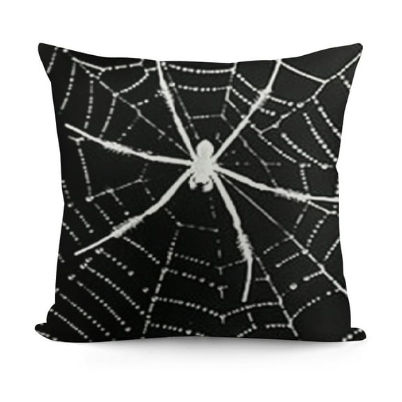 Halloween Spiderweb Pillow Covers Black White Spider Web Outdoor Decorative Throw Pillows Halloween Scary Themed Farmhouse Pillowcases Linen Cushion Case Decor for Home Sofa Couch Bed