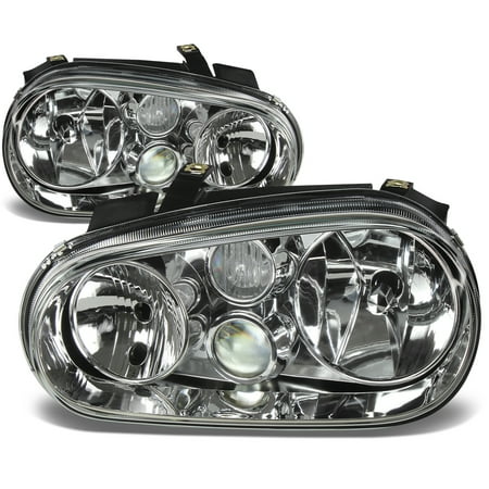 00 Probeam Headlight Covers - For 1999 to 2006 Volkswagen VW Golf / Cabrio MK4 Chrome Housing Headlight Headlamps 00 01 02 03 04 05 Left+Right