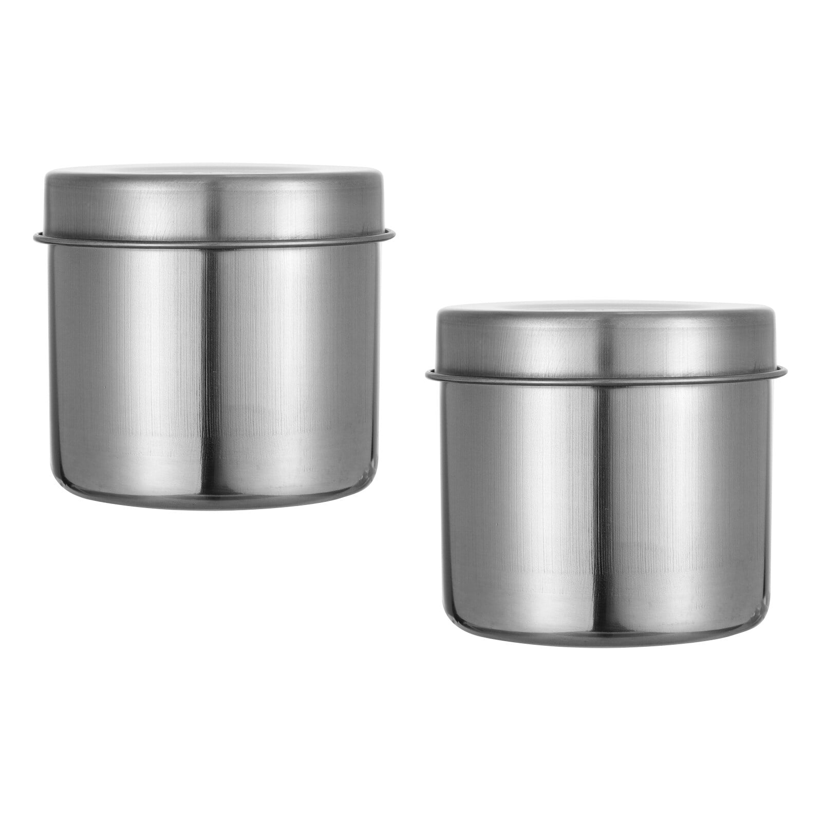 2pcs Stainless Steel Household Storage Can Storage Containers for Home
