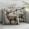 thumbnail image 3 of Leisuo Deer Throw Pillow Cover Pine Forest and Birds Fabric for Couch Bed Sofa Car Waist Cushion Cover Pillow Case White, 3 of 5