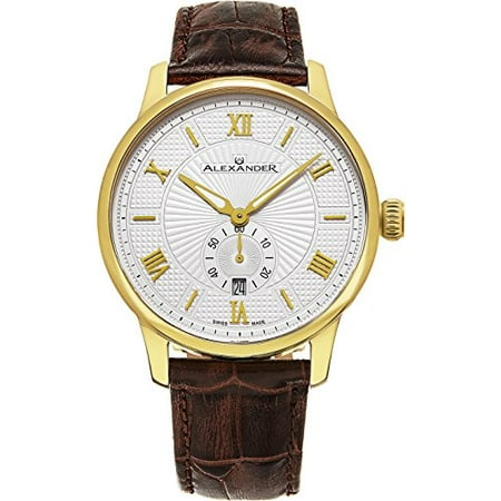 Alexander Statesman Regalia Wrist Watch For Men - Brown Leather...