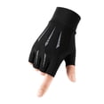 thumbnail image 2 of Ficarrico Guantes de conducción antideslizantes para deportes al aire libre, transpirables, con dedos expuestos, seda de hielo, 2 of 5