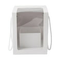 thumbnail image 2 of Cajas de papel para regalo con ventana visible, portátiles y con forro para fiestas de cumpleaños L blanco, 2 of 9