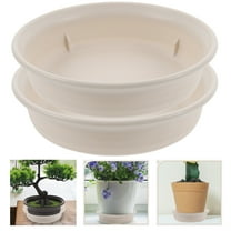HEMOTON Set of 2 Resin Plant Pot Trays Compatible with Most Flower Pots for Indoor and Outdoor Use