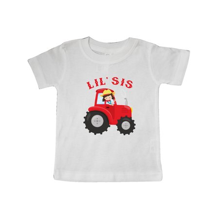

Inktastic Farmer Tractor Little Sis Gift Baby Girl T-Shirt