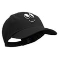 thumbnail image 5 of Smile Face Embroidered Low Profile Dyed Cotton Twill Cap - Black OSFM, 5 of 5