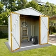 6' x 4' Outdoor Metal Storage Shed, Tools Storage Shed, Galvanized