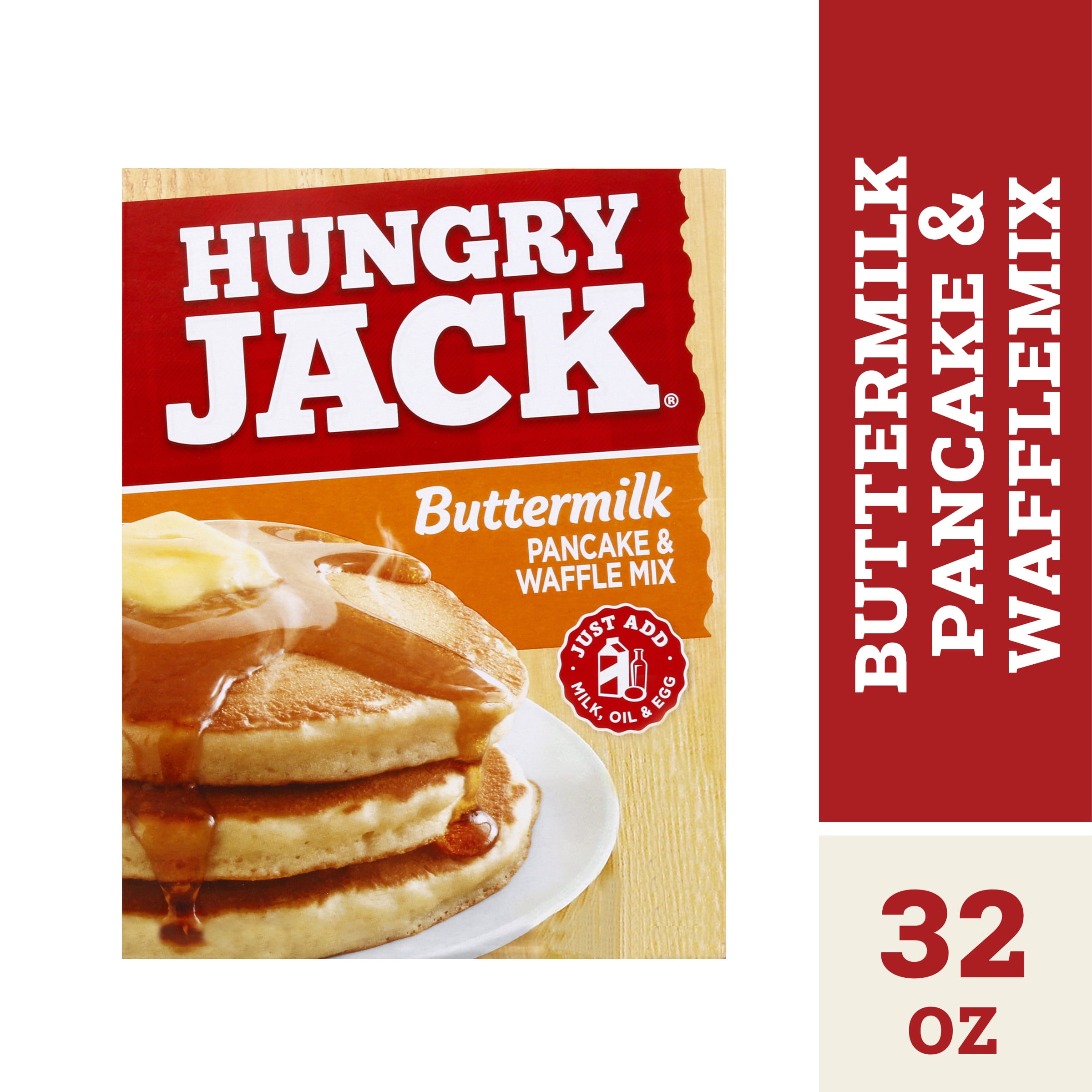Hungry Jack Buttermilk Pancake Mix and Waffle Mix, 32 Oz Box