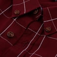 thumbnail image 3 of clásica de negocios de manga larga multicolor de con estampado de tartán para hombre borgoña Salvador Camisa de manga larga para hombres, 3 of 10