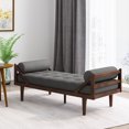 thumbnail image 2 of Noble House Ashtabula Indoor Tufted Chaise Lounge, Charcoal, 2 of 9
