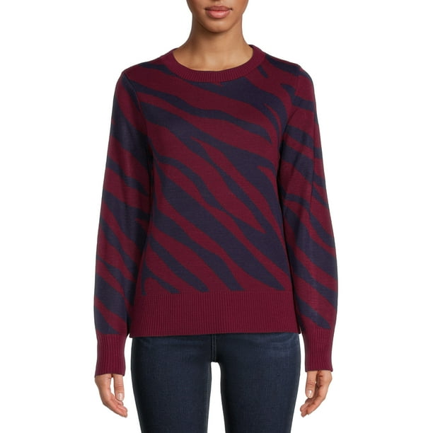 Time and Tru Women's Zebra Pattern Sweater