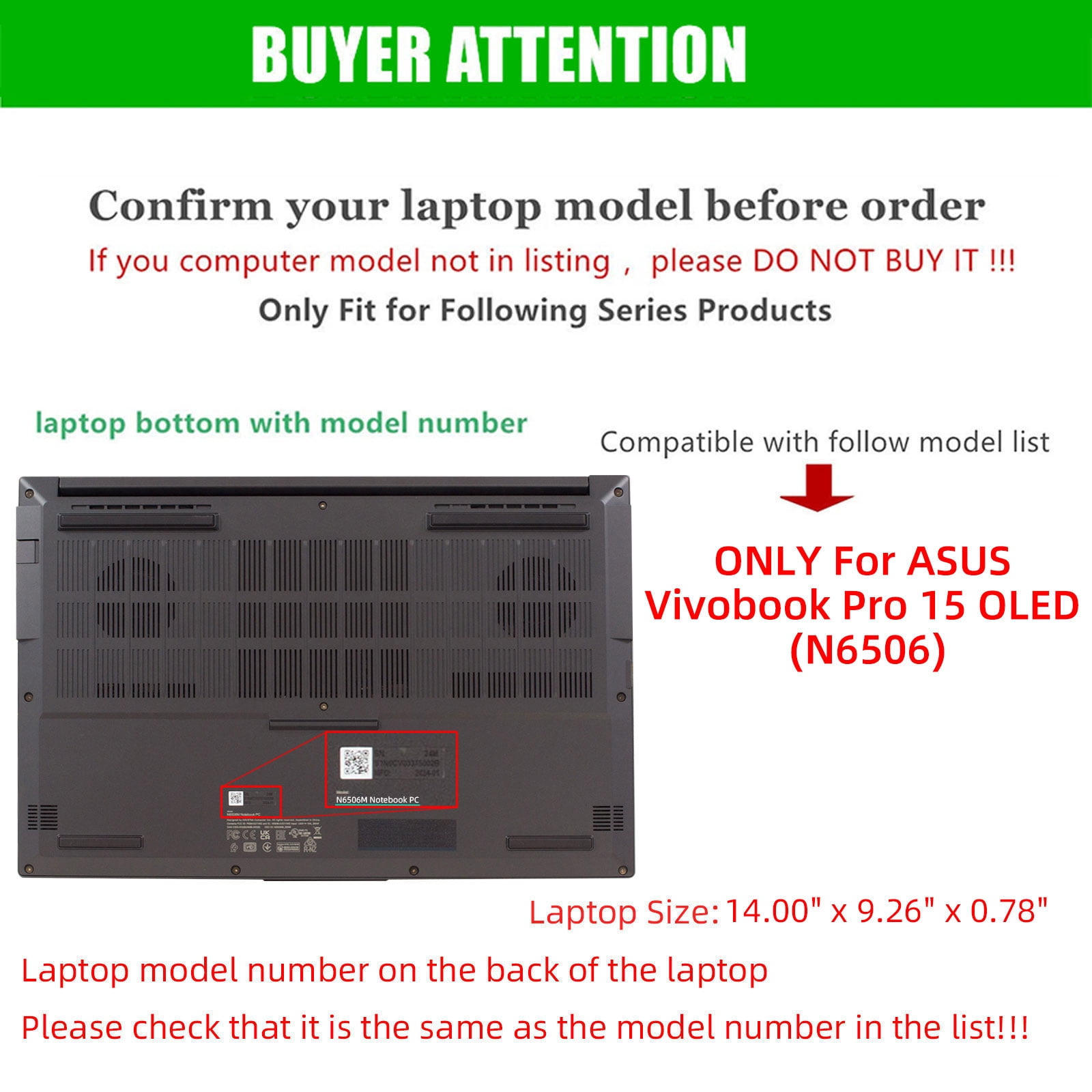 Laptop Cover Case for ASUS Vivobook Pro 15 OLED (N6506) 2024 [not Compatible with Any Other Model] 2-in-1 PU Leather Detachable Notebook Sleeve Computer Bag Protective (Blue)