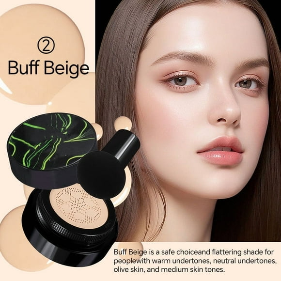 Crema natural con cojín Mushrooms Head Airss, cubre imperfecciones faciales, ilumina bases de maquillaje naturales, crema de 60 g.